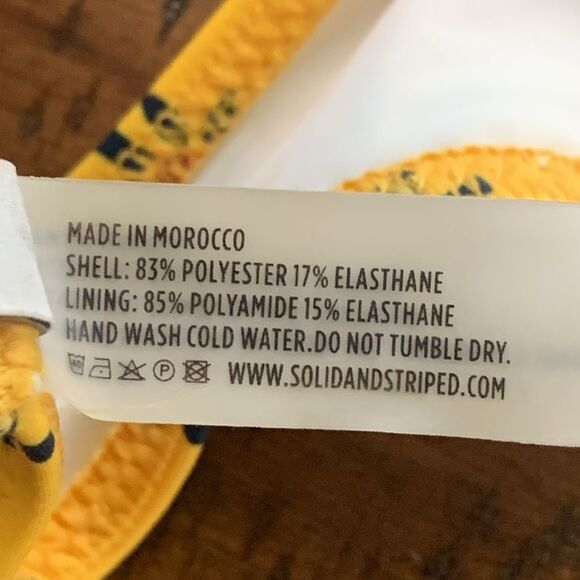 Revolve Solid & Striped Floral Bikini Top Swim Underwire Yellow Black Red Large - Picture 10 of 12